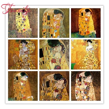 

TOUOILP Diamond Embroidered Full Square&Round Drill Gustav Klimt The Kiss Diamond Painting Cross Stitch Soccer Decorations Kids