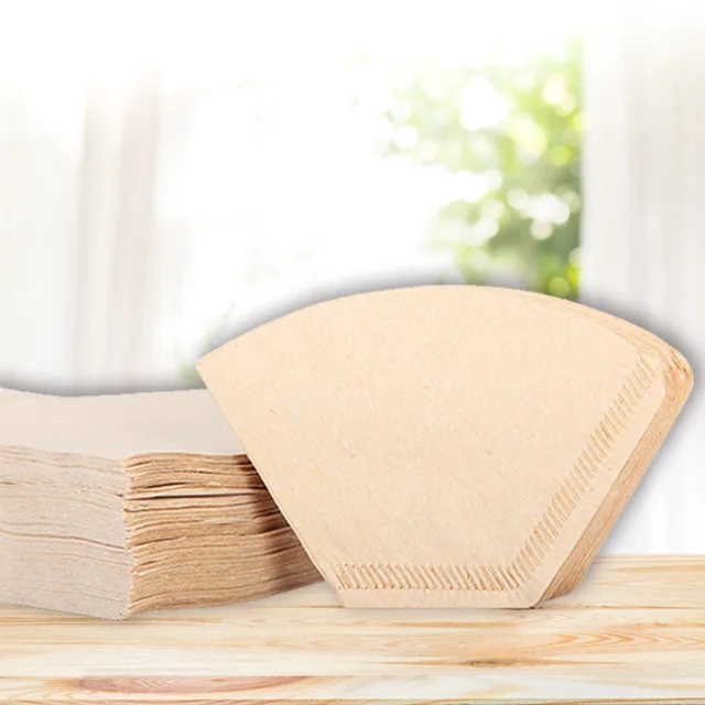 Cheap 100 Pieces Eco-friendly Unbleached Original Wooden Hand Drip Paper Coffee Brewer 102 Coffee Filter Bag Coffee Maker Accessories