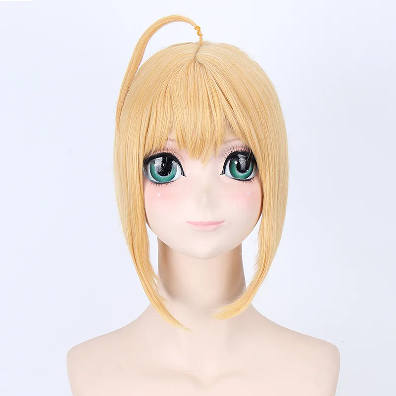 Cosplay Anime Fatestay Long Night Saber Altori Yaguo Golden Short Wigs Beige Short Wigs Pale Pinkish Grey Short Wigs