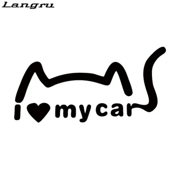 

Langru Hot Sale Stylish Cute Cartoon Car Stickers I Love My Car Styling Vinyl Graphics Decals JDM