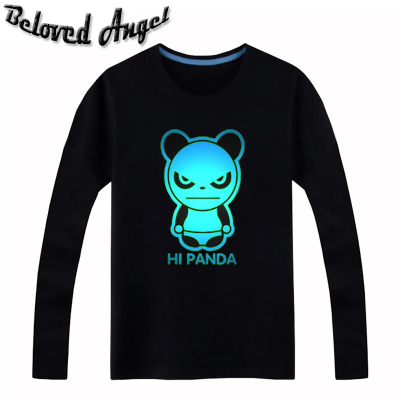 

Boys Girls Noctilucence Luminous Christmas Children Long Sleeve T-shirt Kids Night Shining Sports Tees Tops Print Baby Pullover