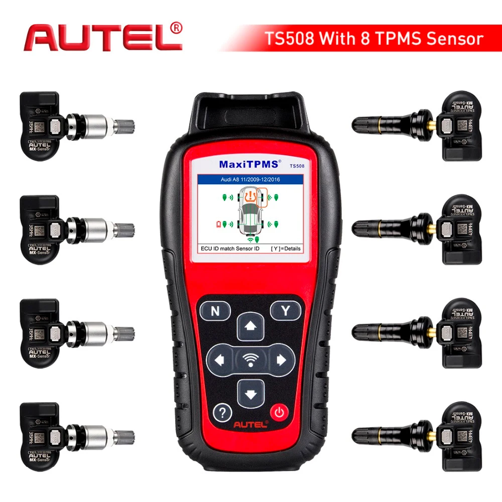 Autel MaxiTPMS TS508K инструмент для мониторинга давления в шинах TPMS 4 шт. 433 МГц+ 4 шт. 315 МГц Автомобильный диагностический инструмент автомобильная Система сканер