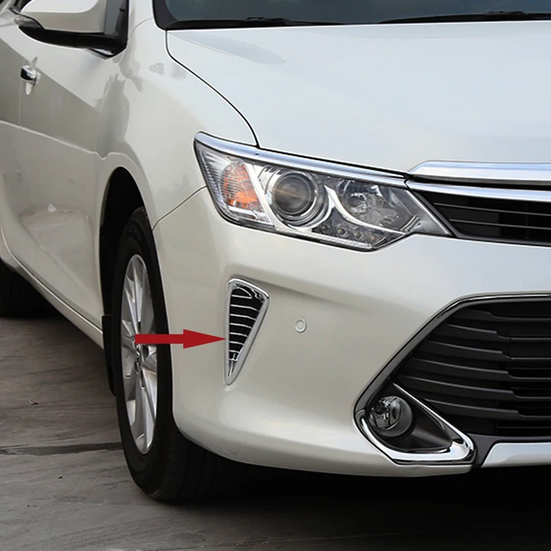 

Free Shipping High Quality ABS Chrome Front Fog lamps cover Trim Fog lamp shade Trim tuyere Trim For Toyota Camry