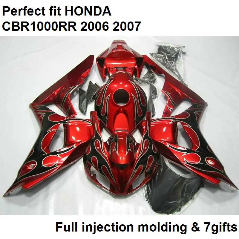 Литьевая форма обтекатель для Honda CBR1000RR 06 07 винно-красный корпус детали