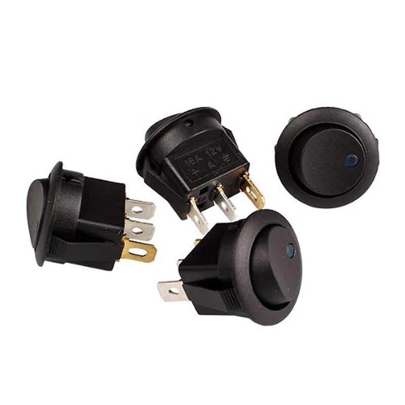 

4pcs Led Dot Light 12V Car Auto Boat Round Rocker ON/OFF Toggle SPST Switch Truck MDJ998