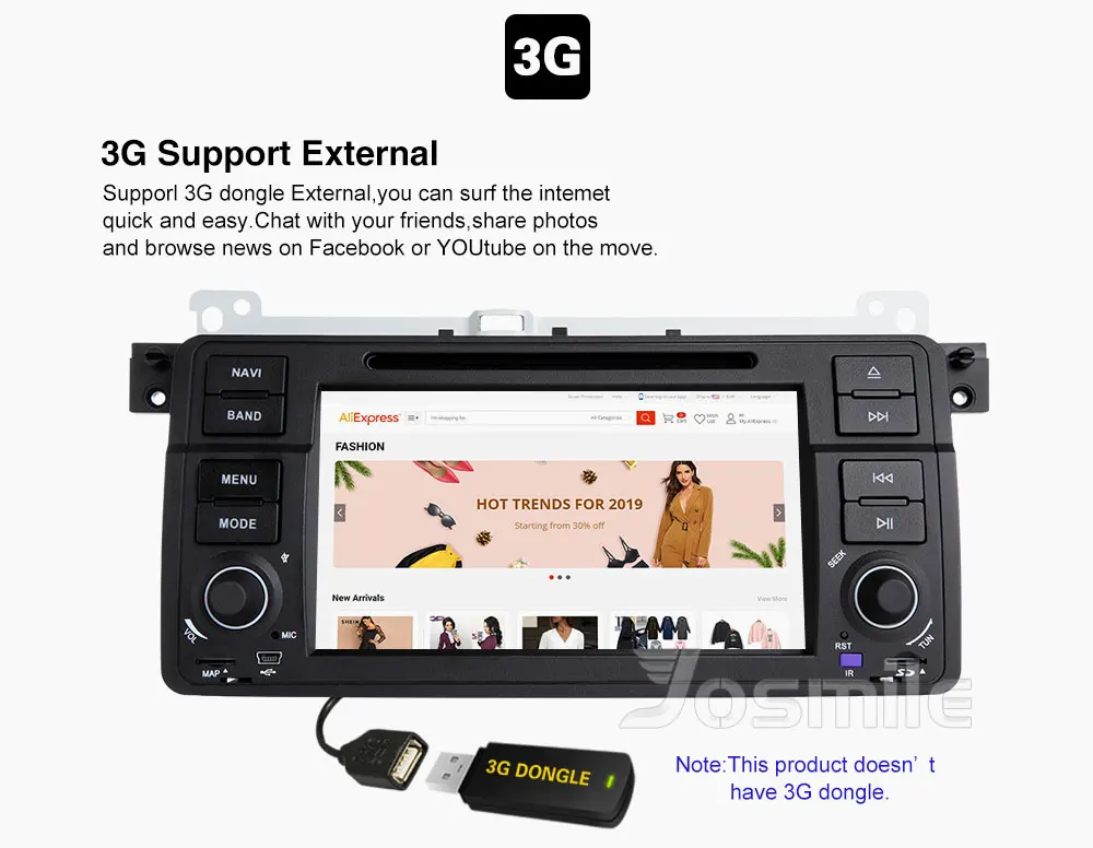 Sale Josmile Car Multimedia Player 1 Din Car Radio For BMW E46 M3 Rover 75 Coupe Navigation 318/320/325/330 GPS DVD Touring Hatchback 8