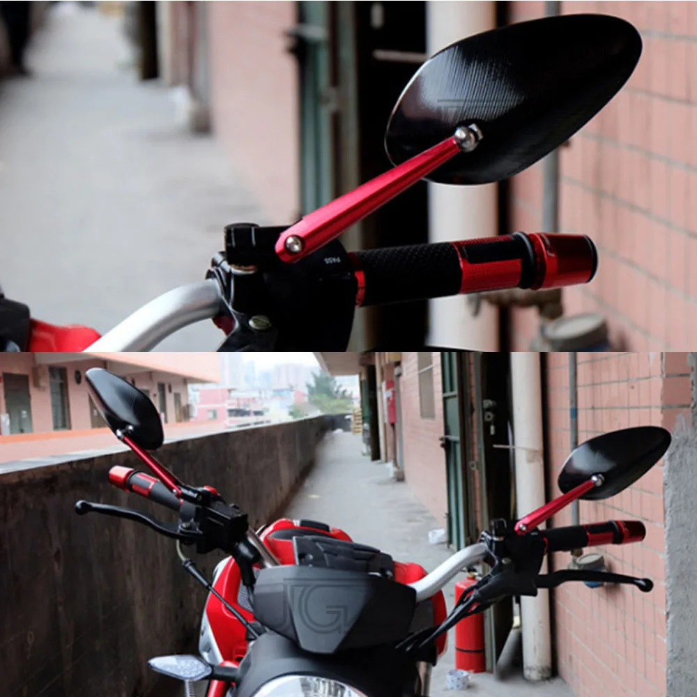 Пара универсальные алюминиевые зеркала заднего вида для мотоциклов Honda Yamaha Kawasaki