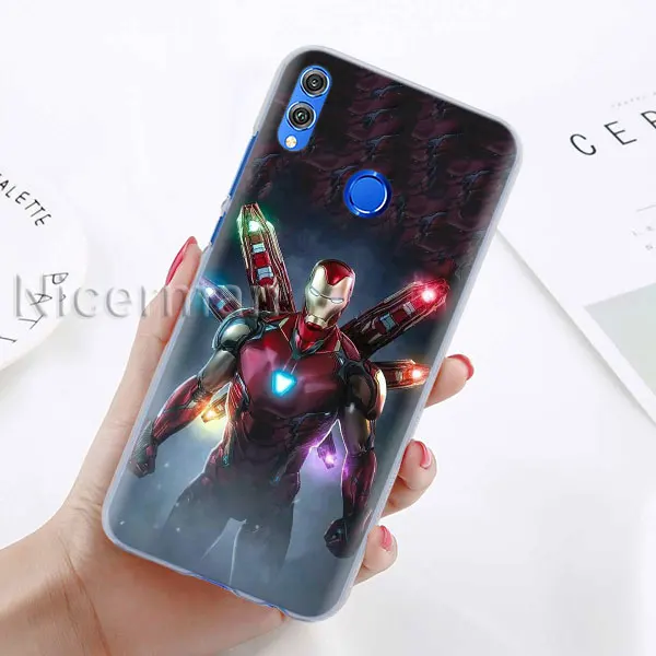 A-07 Чехол для телефона для Honor Y9 Y7 Y5 Y6 Y9 Honor 10 20 Lite 8X 8A Play прозрачный чехол Марвел Мстители Железный человек Капитан Америка Capa C - Цвет: A-07