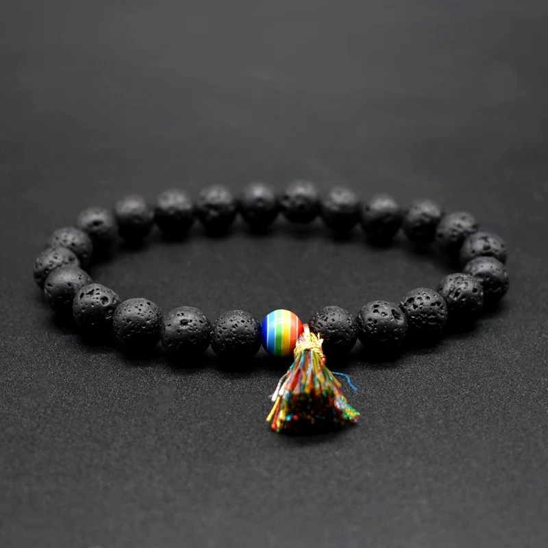 

Natural stone colored ball volcanic stone wheat pulsera masculina bracelet femme jewelry bracelets for women erkek bileklik