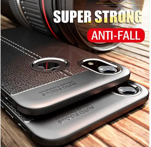 

Luxury Leather PU Silicone Soft Case On The For iphone 7 8 6 6s PLus X Full Cover For iphone X Xr Xs Max Shockproof Bumper Case