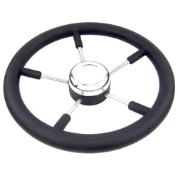 Boat Accessories marine  13“  5-Spoke Boat Stainless steel Steering Wheel with Polyurethane Foam Black Fits 3/4