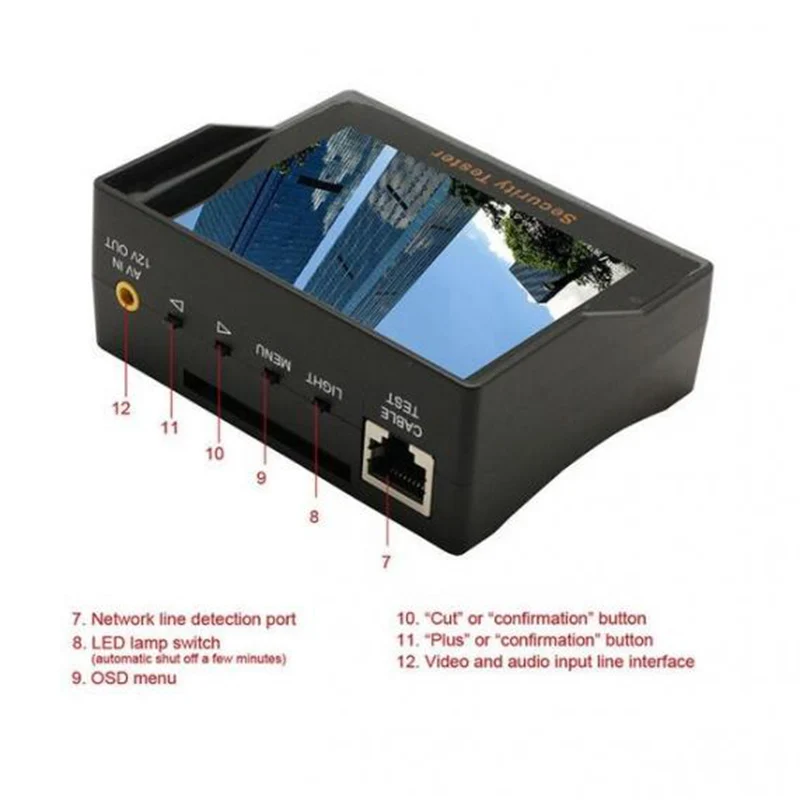 3.5 Inch CCTV Security Tester With ADSL Detection Engineering Treasure Video Monitor Tester HD CCTV Camera LCD Monitor