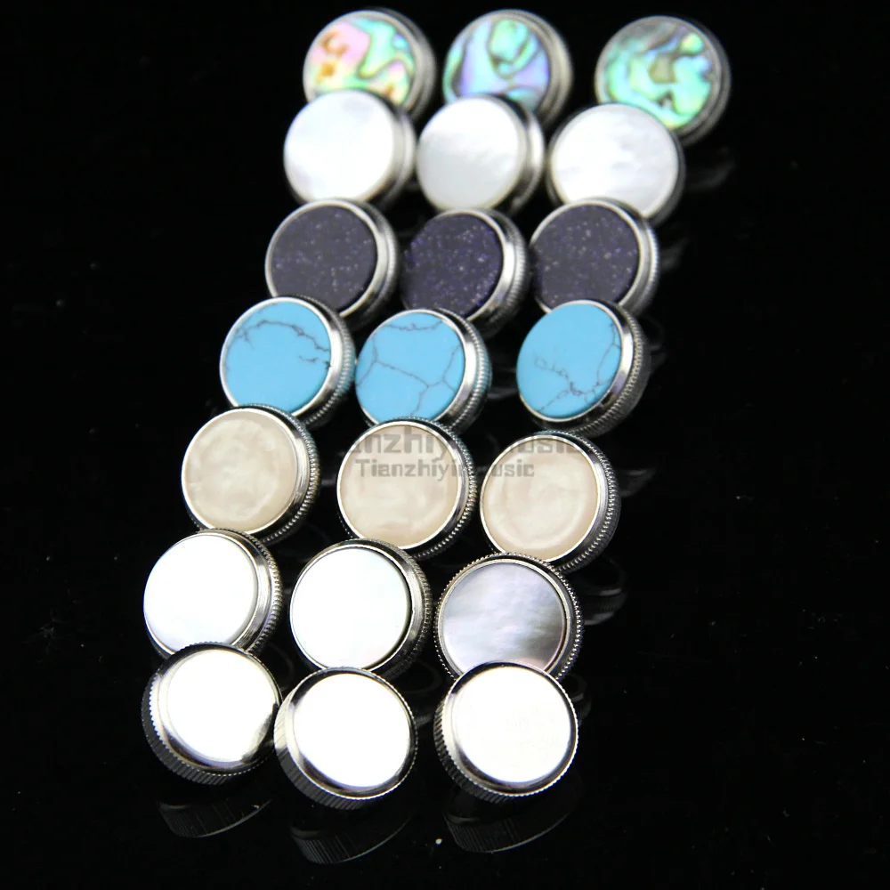 

7set=21 pcs trumpet finger button pearl set real abalone shell flashing/pearl
