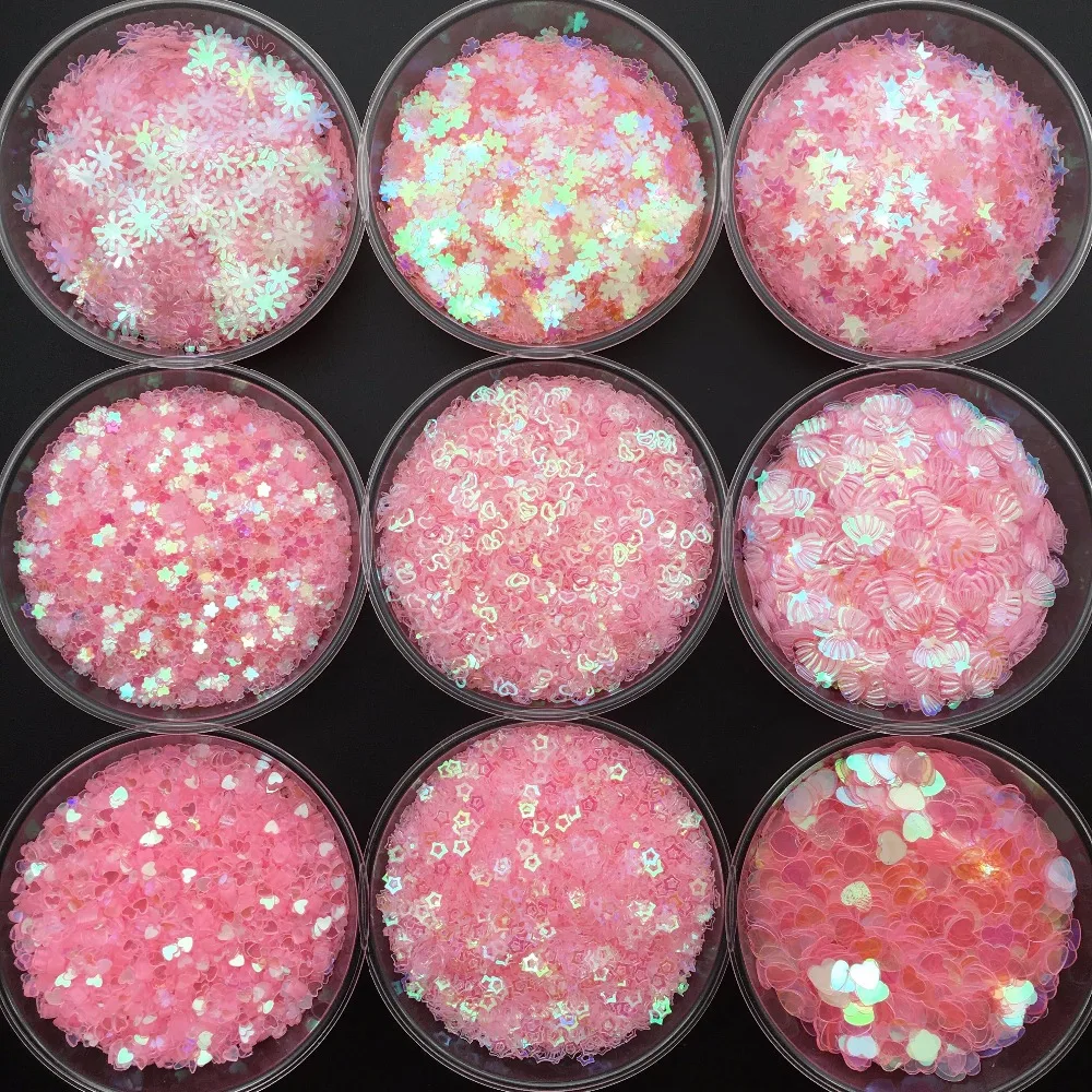 20 г 3-8 мм прозрачный розовый ПВХ свободные блестки для ногтей маникюр/Шитье/свадебные конфетти украшения