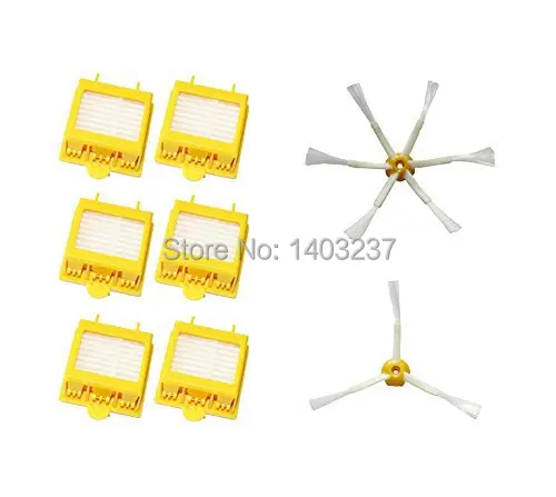 

3-Armed Side Brush + 6-Armed Side Brush 6 HEPA Filters for iRobot Roomba 700 Series 760 770 780 790 Vacuum Cleaning Robots