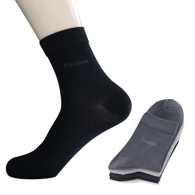Брендовые Новые мужские носки из бамбукового волокна, высокое качество, повседневные дышащие антибактериальные мужские длинные носки, 10 пар/лот