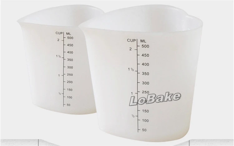 500ml heart shape high thermostability measuring cup baking soft cup measuring cup size