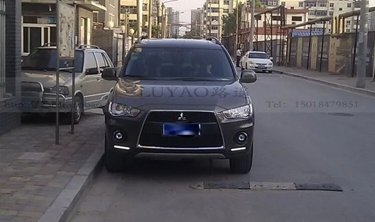 Osmrk led DRL Противотуманные Фары Светильник для mitsubishi outlander с желтым сигнал поворота