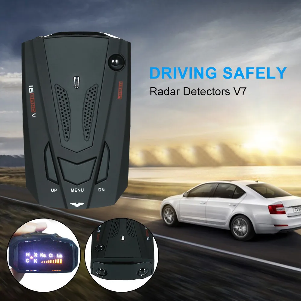 

New high quality Car 16 Band V7 GPS Speed Police Safe Detector Voice Alert 360 Degree auto accessorie Accesorios de coche