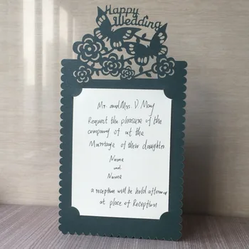 

30pcs/lot Exquisite Laser Cut Pearl Paper Wedding Invitation Card Happy Wedding Decorations Greeting Blessing Card