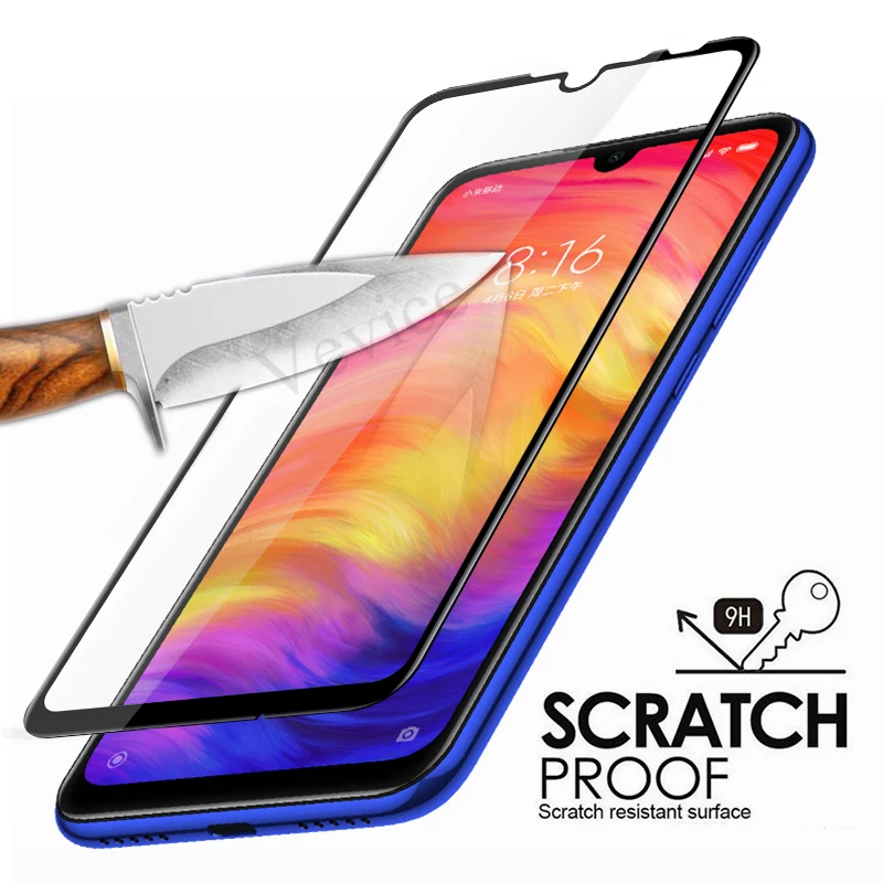Закаленное стекло для Xiaomi Redmi 7 Note полное покрытие Защита экрана Pro Note7 защитная