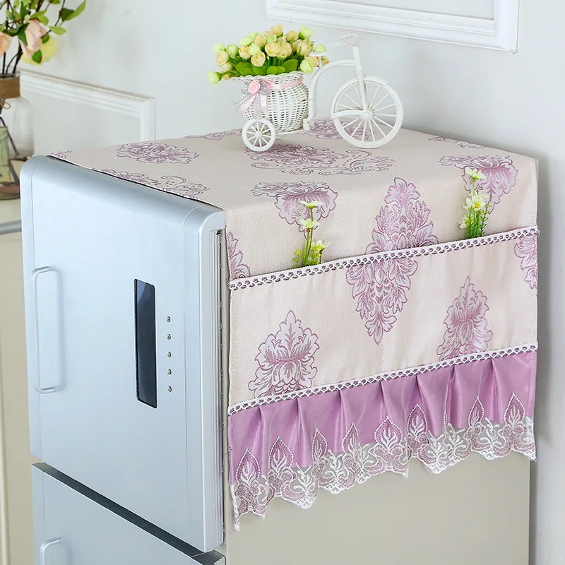 1 шт. домашняя мебель холодильник верхняя Пылезащитная крышка холодильник полотенце Бытовая сумка для хранения кружевная накидка на холодильник ткань для холодильника - Цвет: 5
