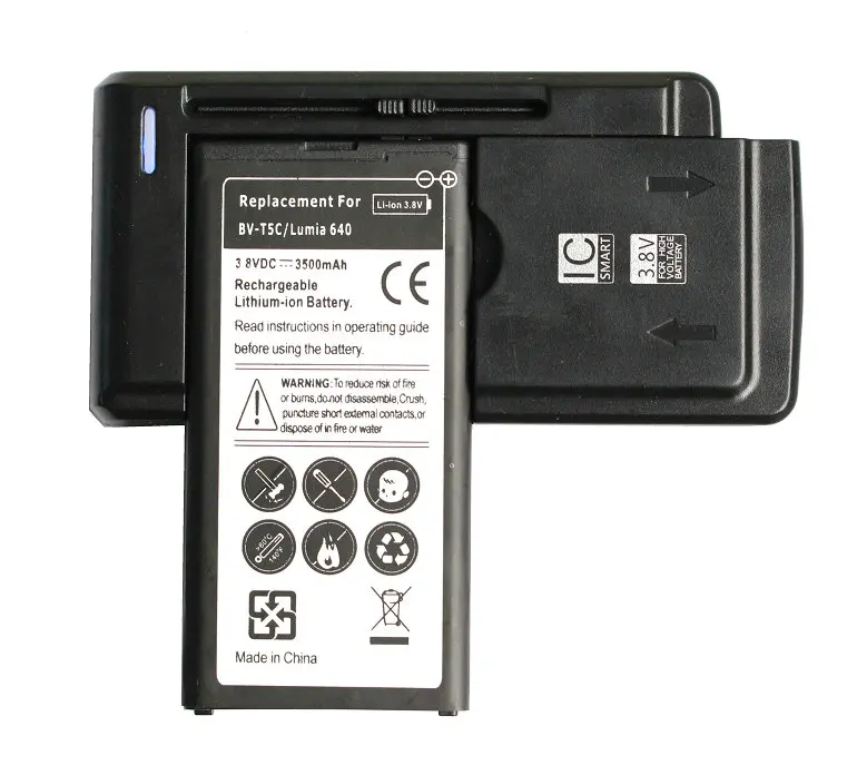 

Ciszean 3500mAh BV-T5C 3.8VDC Replacement Cell Phone Battery + Universal USB Wall Charger For Nokia Microsoft Lumia 640 RM-1073