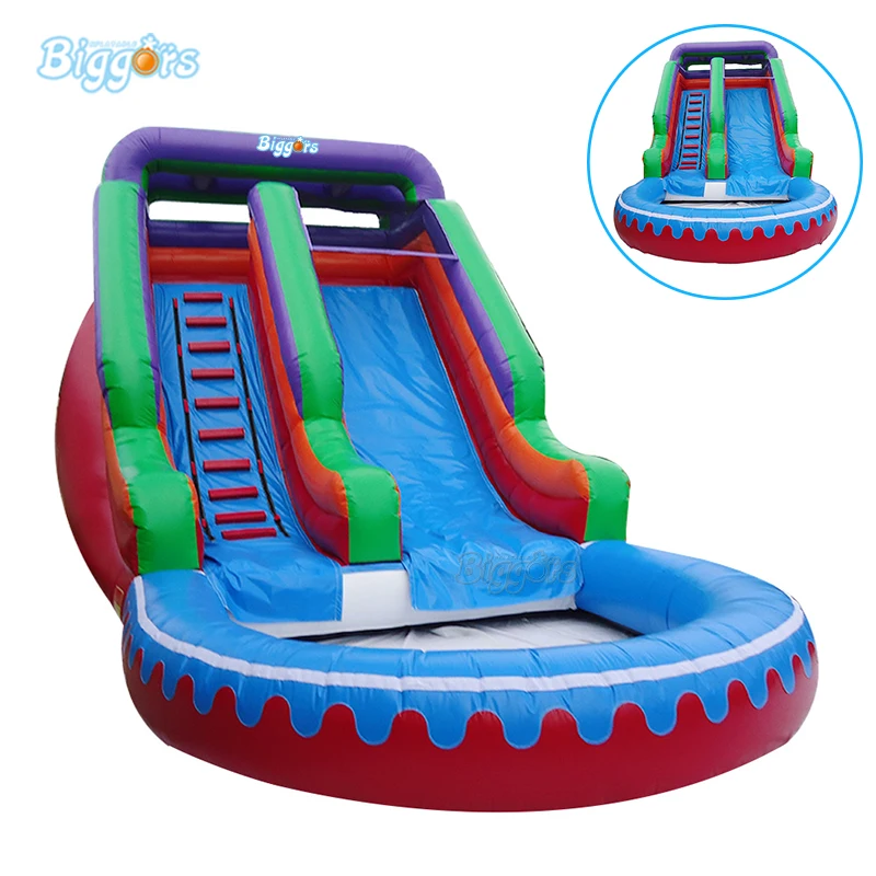 

Commercial inflatable water slide pool with blowers Inflatable pool slide