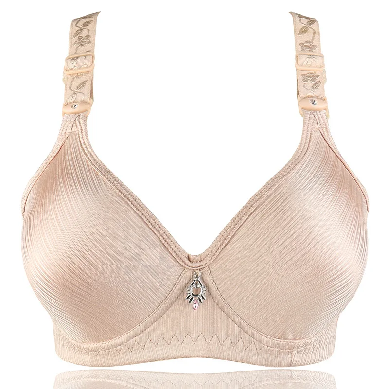 2018 Plus Size Women's Health Sexy Push-Up Bra Wire Free Adjusted Thin B C 3/4 Cup Big Size Bras Female Lingerie 36 38-44 0026