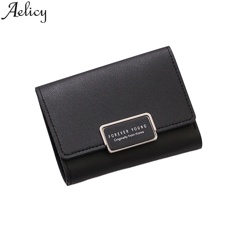 Aelicy Женская мода маленькая молния многопозиционный кожаный короткий кошелек кредитный держатель для карт сумка Женская Складная дамская сумка
