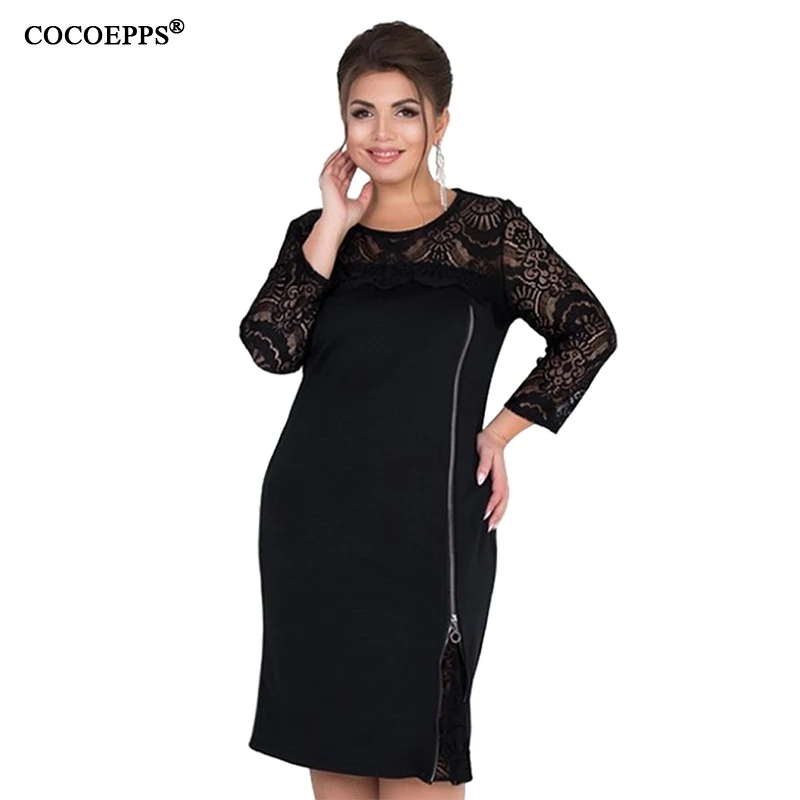 

2019 5XL Women Plus Size Lace Dress Summer 6XL Large Big Size Bodycon Casual Dresses Office Ladies Elegant Party Dress Clothings