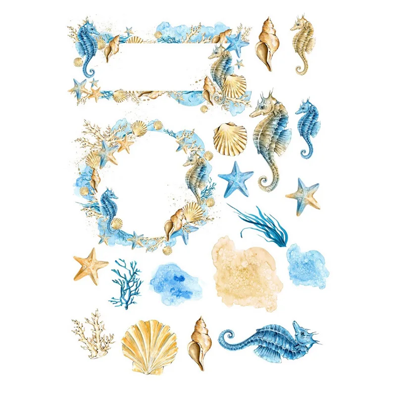 2 Pcs/lot Summer Sea Horse Star Shell Deco Scrapbook Book Journal