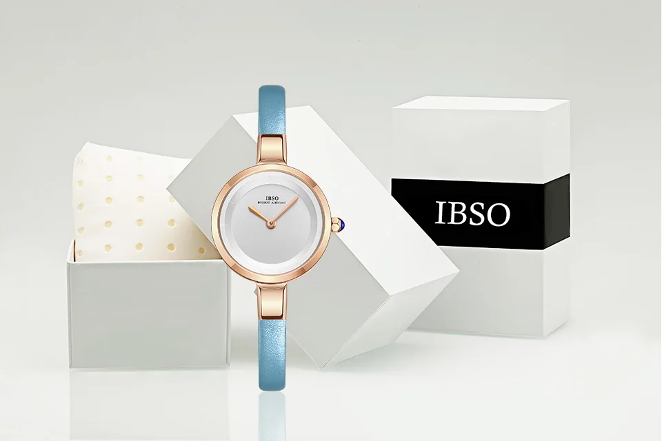 IBSO, новые модные утонченные женские часы,, ремешок из натуральной кожи, кварцевые часы, женские повседневные часы-браслет, Montre Femme
