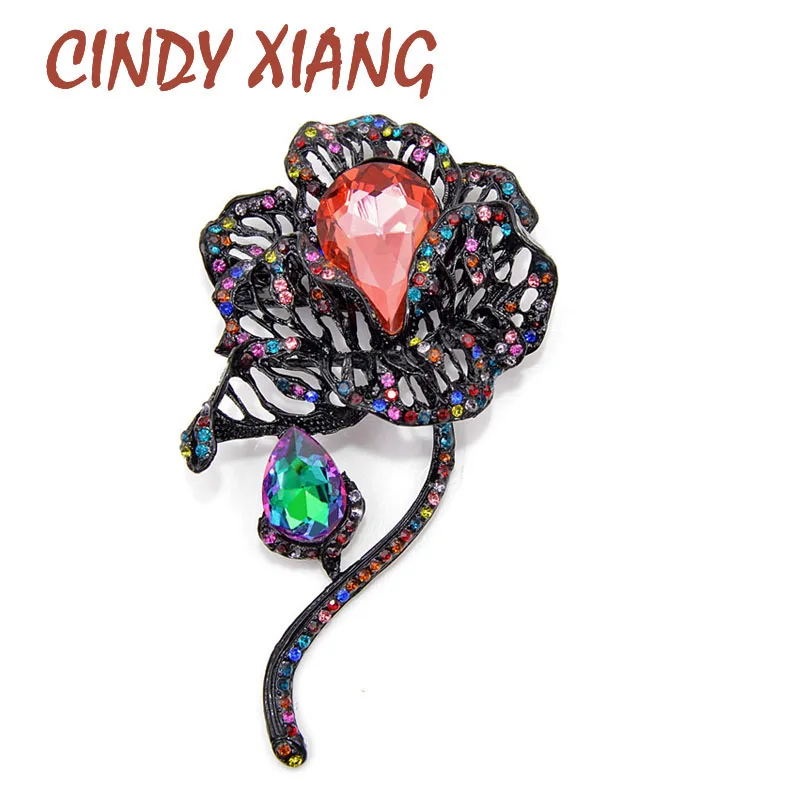 CINDY XIANG 5 цветов Большой Хрустальный цветок броши для женщин ...