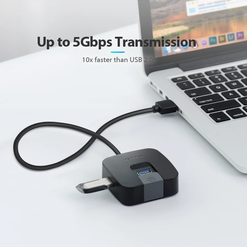 Vention 4 порта USB 3,0 концентратор с микро USB порт питания и держатель телефона USB разветвитель адаптер для карта для ноутбука ридер планшет концентратор USB 2,0