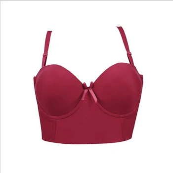 

Free Shipping Push Up One-Piece Seamless Bra 1/2 Cup Sexy Bras For Women Adjustable Straps Bralette Female Underwear 80- 95 B C