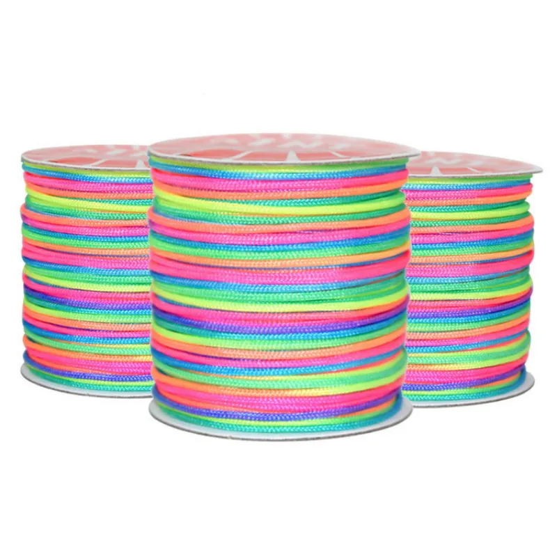 

1MM 80Yard/Roll RainBow MultiColor Chinese Knot Beading Nylon Macrame Lace Rope Cord Thread For Charm Shoes Jewelry Making