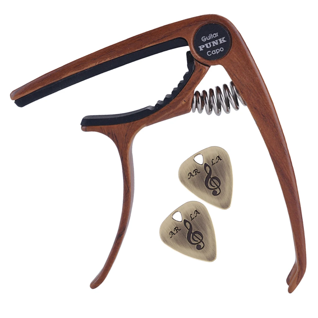 

Tune Quick Change Clamp Capo Key Trigger with 2 Picks for Guitar Parts Accessories