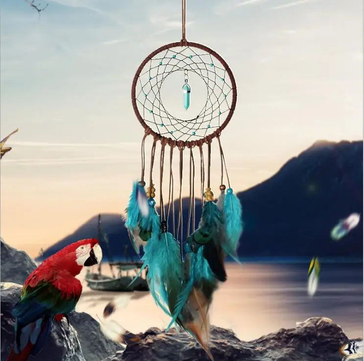 

50cm Indian Dream Catcher Hanging Decoration Handmade Feather Craft Dreamcatcher Bead Ornament Gift/Home Car/Hanging Decoration