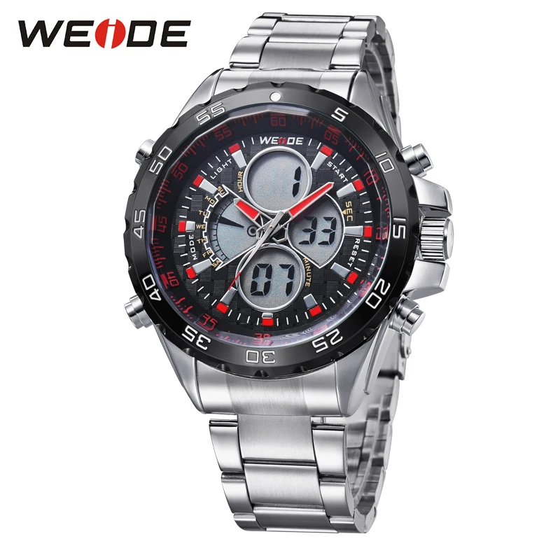 

WEIDE 2018 New Watches Men Luxury Brand Full Steel Quartz Clock Led Digital Military Watch Sport Wristwatch Relogio Masculino
