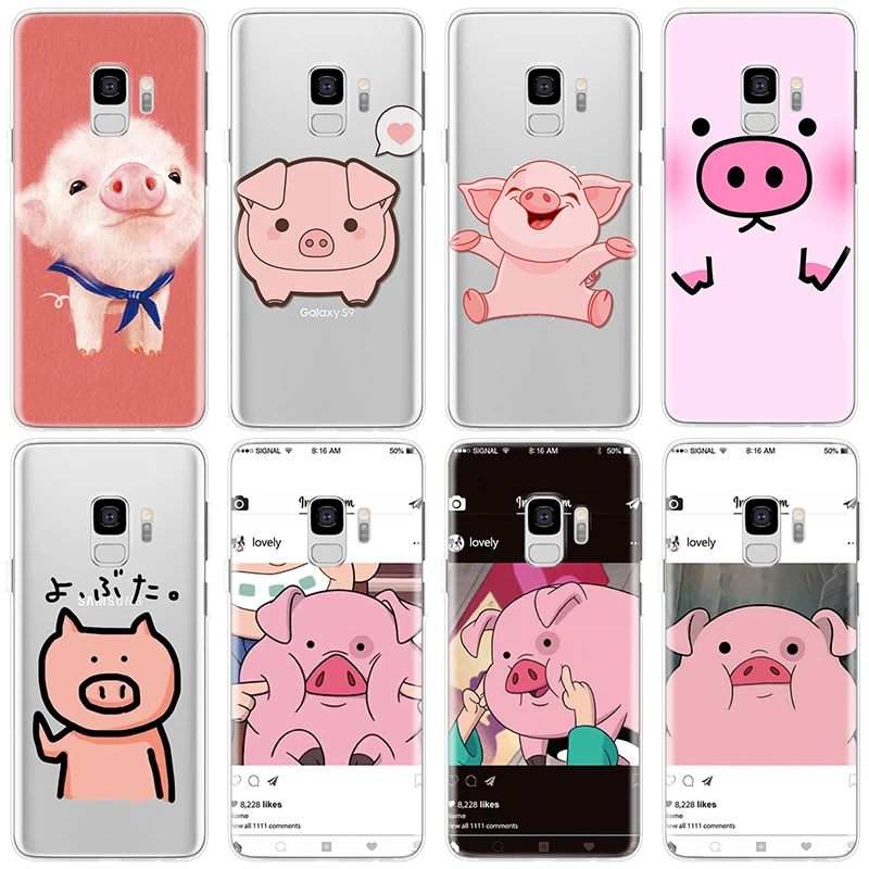 

Coque Case For Samsung Galaxy Note 8 9 5 A7 A9 A8 A6 Plus 2018 A5 2016 2017 A40 A50 A70 A20 A30 A60 Funda Silicone Cartoon Pigs