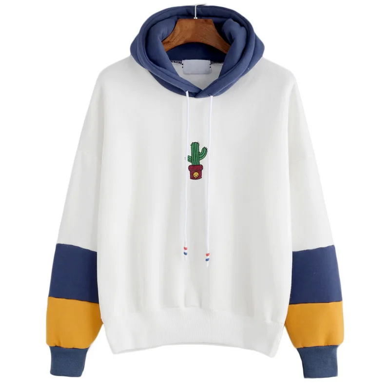 

2018 Women Hoodies Sweatshirts Harajuku Cactus Printed Cute Long Sleeve Hoodie Feminina Women Clothing Tracksuit Streetwear