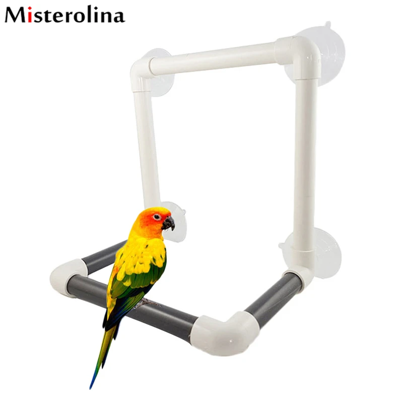 

Portable Suction Cup Large Fold Away Shower Perch Bird Toy Travel Parrot Bath Shower Standing Platform Rack Parrot Standing