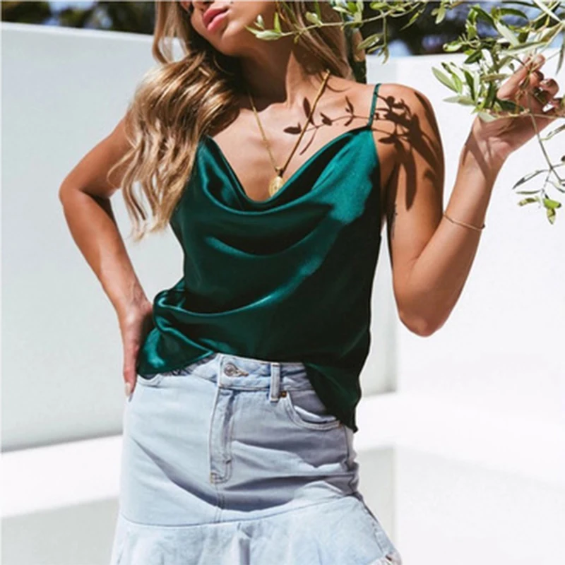 

Summer open back blouses clothing Solid blouse sling V-Neck sleeveless Multicolor cross strap vest female casual tops for women