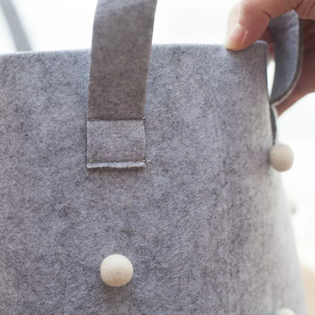 Cotton Felt Desktop Storage Basket Sundries Storage Box Underwear Cosmetic Organizer Jewelry Stationery Container