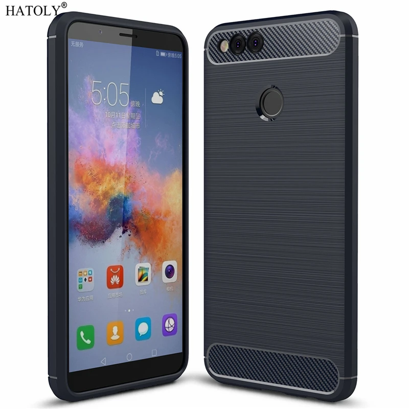 Чехол HATOLY для huawei Honor 7X противоударный мягкий силиконовый чехол из ТПУ с ворсом 5 93