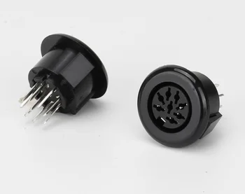 

5pcs Din Socket 8 Position Female 8 Pin PCB Vertical Straight Through holes PCB SDS-J DS Power 2A 110V AC Circular Receptacle