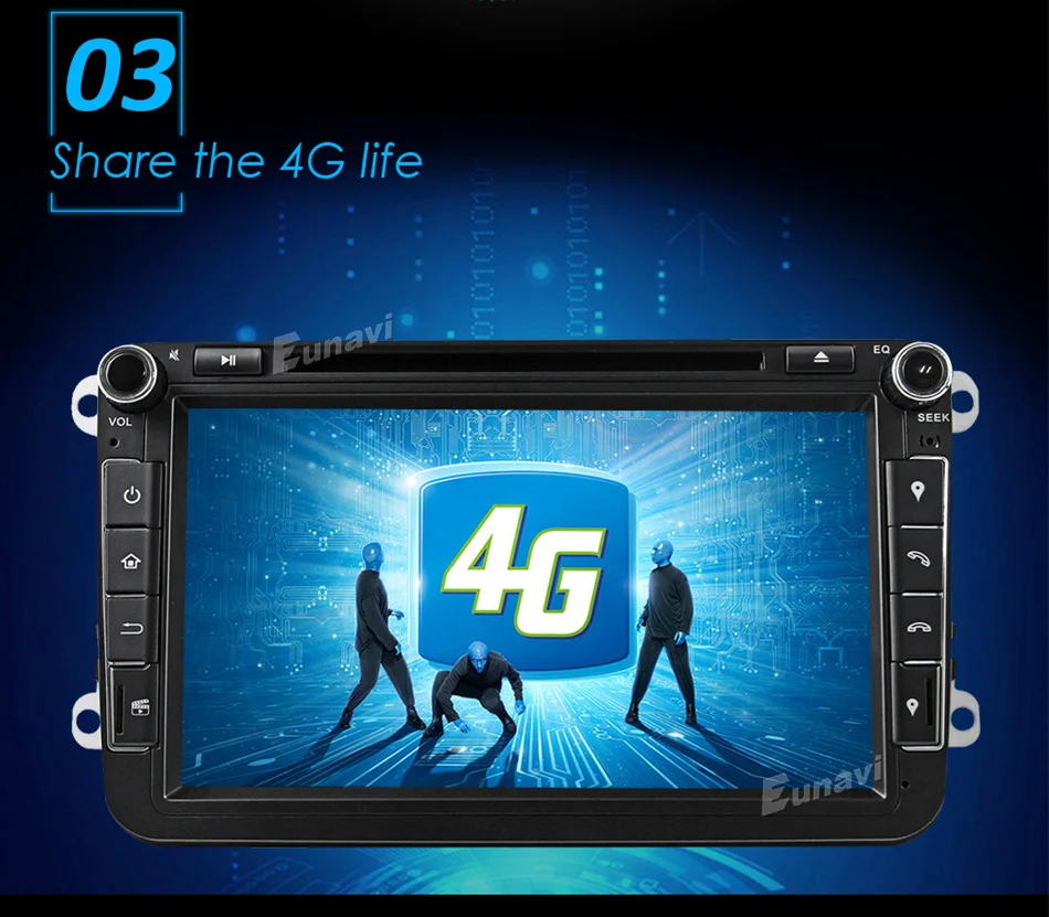 Perfect Eunavi Android 8.0 Octa Core 4GB RAM Car DVD for VW Passat CC Polo GOLF 5 6 Touran EOS T5 Sharan Jetta Tiguan GPS Radio Seat A 3