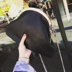 2018 Новая мода Западная Стиль клип цепи мешок вечерний клатч плеча Для женщин сумка Ежедневные клатчи черный Сумки Tasche