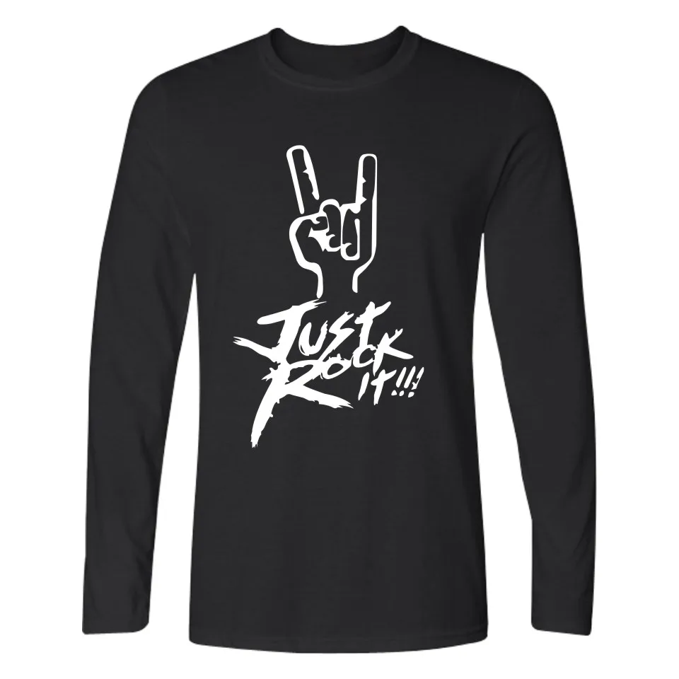 Мужские футболки с длинными рукавами Just rock it весенне-летние топы модным принтом